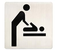 MARCHESI 4676.580.207.0 Señal de WC Wickelraum, Acero Inoxidable Mate, 100 x 100 mm, 1 Unidad