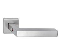 MARCHESI Par de tiradores cuadrados con cerradura, grosor de puerta 38-45 mm, acero inoxidable mate