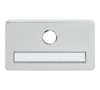 MARCHESI Placa de identificación prediseñada para espía, con orificio de 14 mm, color plateado anodizado