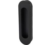 Marchesi Puerta corredera ovalada 155 x 45 x 2 mm, acero inoxidable, color negro, entrada 150 x 40 x 19 mm