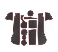 MARCHFA Alfombrilla Consola Central Goma para Golf 8 MK8 2020-2024 Accesorios Auto Golf 8 Alfombrilla Antideslizante para Consola Central Posavasos 10 Piezas (Rojo)