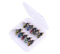 Marchfunny 10 señuelos de pesca para trucha, aspecto realista de insectos, eficaz en agua dulce y para entornos de agua alta, incluye caja organizada
