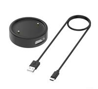 Marchfunny Base de carga para Amazfit Bip6 Active2 100 cm Cable de carga con cordón Material ABS Negro Accesorio de repuesto Estación de carga de reloj inteligente Diseño portátil (negro)