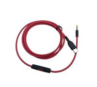 Marchfunny Cable de repuesto a 3,5 mm para auriculares de estudio SOLO2.0 SOLO3.0 con conductor de cobre esmaltado de 1,5 m (rojo y negro)