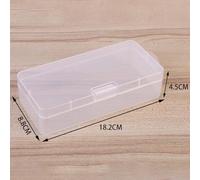 Marchfunny Caja de almacenamiento de plástico transparente para accesorios de belleza, joyas, cosméticos, organización, aretes, collares, anillos, cuentas, píldoras, puff(18,2 x 8,8 x 4,5 cm)