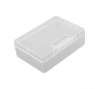 Marchfunny Caja de almacenamiento de plástico transparente para accesorios de belleza, joyas, cosméticos, organización, aretes, collares, anillos, cuentas, píldoras, puff(10 x 7 x 3,2 cm)