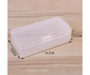 Marchfunny Caja de almacenamiento de plástico transparente para accesorios de belleza, joyas, cosméticos, organización, aretes, collares, anillos, cuentas, píldoras, puff(18,2 x 8,8 x 4,5 cm)