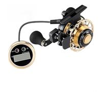 Marchfunny Carrete de pesca de metal optimizado para pesca en balsa con freno magnético de un solo clic control de descenso lento y bobinado de línea uniforme (D)