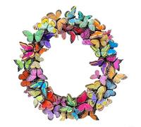 Marchfunny Colorida corona de mariposa de vid de primavera de 30 cm y 40 cm, decoración floral de plástico para el hogar, jardín, puertas, paredes (40 cm)