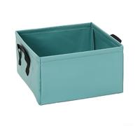 Marchfunny Cubo de agua plegable ligero de 13 L para camping, pesca, senderismo, uso al aire libre, lavabo plegable con borde reforzado vertical (azul lago)