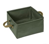 Marchfunny Cubo de agua plegable ligero de 13 L para camping, pesca, senderismo, uso al aire libre, lavabo plegable con borde reforzado vertical (verde militar)