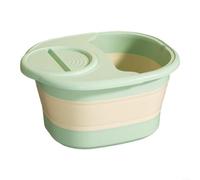 Marchfunny Cuenca plegable de silicona plegable para el cuidado de los pies portátil para el hogar para almacenamiento de viajes, 41 x 35 cm (con cubierta verde)