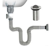 Marchfunny Flexible Downspout Drenaje Set Con Flip Top Anti-Clog Tapón Acero inoxidable 201 Componentes Y ABS Bendable Tubing (gris)