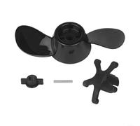 Marchfunny Hélice fueraborda eléctrica de 2 cuchillas y 3 palas, piezas de motor de barco de acero al carbono, para Watersnake para Aqua Marina, negro (18 libras)