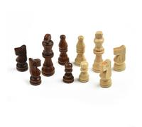 Marchfunny Juego de ajedrez de madera acabado a mano que contiene 32 piezas talladas diseñadas para cumplir con las dimensiones estándar de ajedrez y el equilibrio de peso