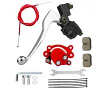 Marchfunny Kit de palanca de freno de bicicleta, palanca de aleación de aluminio resistente roja con pinza y cable, se adapta a motores de 79 cc/97 cc/100 cc, manillares de 22 mm