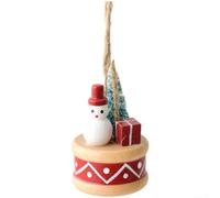 Marchfunny Mini adornos para árbol de Navidad, muñeco de nieve de resina, decoración colgante de oso de 3 x 3 x 5 cm, color blanco y rojo, decoración navideña moderna y minimalista (muñeco de nieve