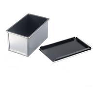 Marchfunny Molde para pan sin aluminio con tapa integrada para almacenar y hornear pan tostado pasteles y panes a base de levadura con distribución uniforme del calor (300 g)