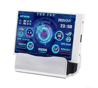 Marchfunny Monitor IPS tipo C de 3 5 pulgadas con orientación flexible, temas de fondo personalizados, ajuste de brillo continuo y función de ahorro de energía de apagado automático (negro)