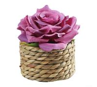 Marchfunny Rosa artificial en miniatura hecha de espuma para acentos de plantas en maceta en estante de mesa de escritorio o escenarios de decoración de mesa de entrada (morado)