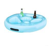 Marchfunny Soporte flotante para bebidas, barra de piscina con 9 compartimentos, bandeja inflable para servidor de bebidas para piscina, playa, lago, agua, accesorios de entretenimiento (azul)