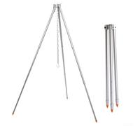 Marchfunny Trípode de camping para fogata, soporte para barbacoa, soporte ajustable, soporte de parrilla para cocinar, acampar, secar ropa