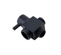 Marchfunny Válvula desviadora de ducha de latón para baño, divisor de agua de 3 vías con interruptor de flujo de una entrada, dos salidas, construcción de latón (negro)