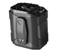 Marchfunny Ventilador de cintura recargable con función de banco de energía Dispositivo de enfriamiento personal ajustable de 100 velocidades Clip de luz LED para trabajo al aire libre (negro)