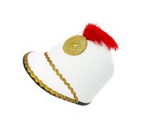 Marching Band Hat - Drum Major Desfile Cap Traje, Nutcracker Headwear Festival Carnival Celebration Apparel, Etapa Uniform Performance Costume Headpiece Theater Parade Ceremony | School Party