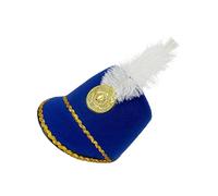 Marching Band Hat - Drum Major Desfile Cap Traje, Nutcracker Headwear Festival Carnival Celebration Apparel, Etapa Uniform Performance Costume Headpiece Theater Parade Ceremony | School Party