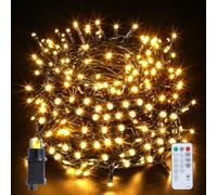 Marchpower Luces Navidad Exterior, Guirnalda Luces Exterior 40M 400LEDs Impermeable,Cadena Luces 8 Modos,Función de Memoria Control Remoto para Decoración Fiesta Casa Patio Jardín-Blanco Cálido