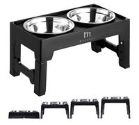 Marchul Comedero Perro Elevado de 4 Alturas Ajustables, 2 X 1200ml Comedero y Bebedero Perro, Cuencos Elevados para Perros Pequeños, Medianos y Grandes, Plegable y Antideslizante