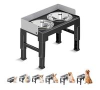 Marchul Cuencos elevados para perros a prueba de derrames, cuencos elevados inclinables para perros con 1 cuenco de acero inoxidable y 1 cuenco de alimentación lenta para perros, sin derrames, 6