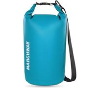MARCHWAY Bolsa impermeable flotante de 5 L/10 L/20 L/30 L/40 L, saco enrollable que mantiene el equipo seco para kayak, rafting, canotaje, natación, camping, senderismo, playa, pesca (verde azulado, 5