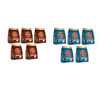 Marcilla Café Extra Fuerte para máquina Senseo - 5 paquetes de 28 monodosis (Total 140 monodosis) & Gran Aroma Descafeinado - [Pack de 5]