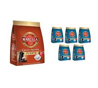 Marcilla Café Fuerte para Máquina Senseo - 5 Paquetes de 28 Monodosis (Total 140) & Gran Aroma Descafeinado - Pack de 5