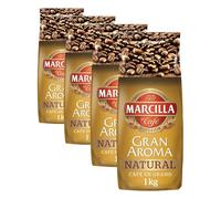 Marcilla Café Grano Gran Aroma | Natural | 1000g (Paquete de 4)