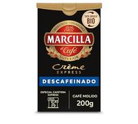 Marcilla Café Molido Crème Express Descafeinado Mezcla | 200 g | Para Cafetera Express