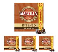 Marcilla Cápsulas de Café Intenso | Intensidad 10 | 50 Cápsulas Compatibles Nespresso (Paquete de 4)