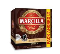 Marcilla Cápsulas de Café Ristretto | Intensidad 12 | 40 Cápsulas Compatibles Nespresso