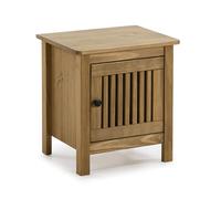 MARCKERIC | Modelo Bruna - Mesita 1 Puerta | Diseño Compacto y Funcional | Estilo Natural - Color Cera - 46x49,5x35 cm