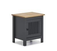 MARCKERIC | Modelo Bruna - Mesita 1 Puerta | Diseño Moderno y Funcional | Estilo Actual - Color Cera/Gris Antracita - 46x49,5x35 cm