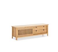 MARCKERIC | Modelo Bruna - Mueble de TV | Diseño Moderno y Elegante | 1 Puerta Corredera y 2 Cajones - Color Cera - 158x49,5x40 cm