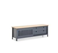 MARCKERIC | Modelo Bruna - Mueble de TV | Diseño Moderno y Funcional | 1 Puerta Corredera y 2 Cajones - Color Cera/Gris Antracita - 158x49,6x40 cm