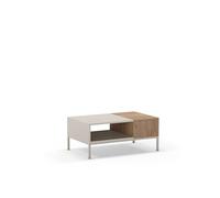 MARCKERIC | Modelo Cailin - Mesa de Centro | Diseño Moderno y Práctico | Estilo Actual - Color Crema/Sepet - 90x40x56 cm