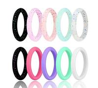 Marclix Anillo de boda de silicona, anillo deportivo de silicona para parejas, paquete de 10, talla 5