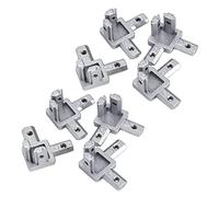 Marclix Conector De Soporte De Esquina De Extremo De 3 Vías Para Perfil De Extrusión De Aluminio (Paquete De 8,Con Tornillos)