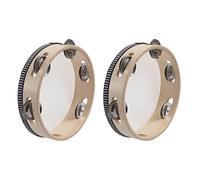 Marclix Pandereta musical de 2 x 7 pulgadas, tambor redondo de percusión, regalo para fiesta KTV