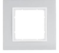 Marco 1 elemento Berker By Hager B7 10116914 Aluminio/Blanco Mate