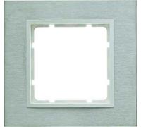 Marco 1 elementoBerker By Hager B7 10113609 Acero inox/Blanco Mate